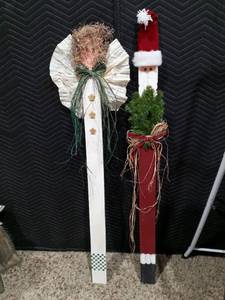 lot 1574 image: Christmas Santa and Angel Decor 58 in Tall