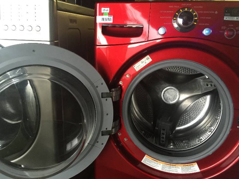 Wild cherry red lg store front load washer