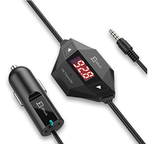 lot 2328 image: JE Tech Wireless FM Transmitter & Car Charger