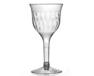 lot 2399 image: Fineline Settings 2206-CL-X, 5 Oz. 2-Piece Flairware Clear Plastic Wine Goblets, 20-Piece Pack
