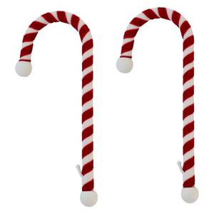 lot 2408 image: 2pk Haute Decor Christmas Candy Cane Stocking Holder