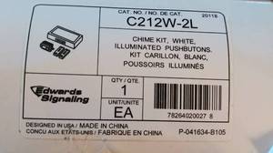 lot 2409 image: Edwards Signaling C212-2l Builders Chime Complete Installation Kit - White
