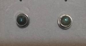 lot 2606 image: Sterling Silver Labrodite Stud Earrings