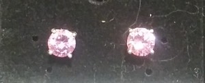 lot 2611 image: Sterling Silver Pink CZ Earrings