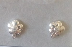 lot 2623 image: Sterling Silver CZ Stud Earrings