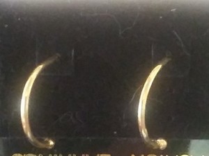 lot 2624 image: Gold Plated Sterling Silver Hoop Earrings