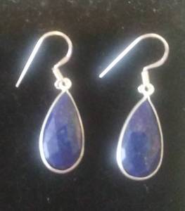 lot 2625 image: Sterling Silver Lapis Earrings