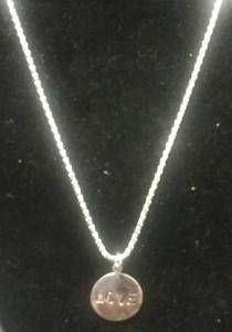 lot 2637 image: Sterling Silver Love Necklace