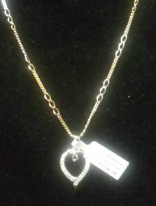 lot 2638 image: Sterling Silver CZ Heart Necklace