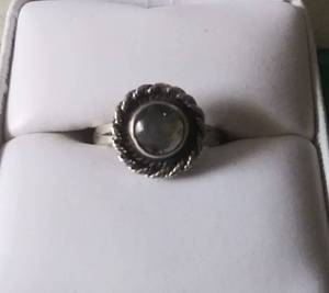 lot 2639 image: Sterling Silver Rutilated Quartz Ring Size 6