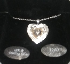 lot 2655 image: Diamond Accent 10K & Sterling Silver Heart Necklace
