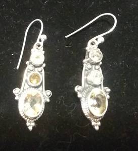 lot 2668 image: Sterling Silver Citrine Earrings Retail $350
