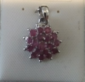 lot 2675 image: Sterling Silver & Ruby Pendant
