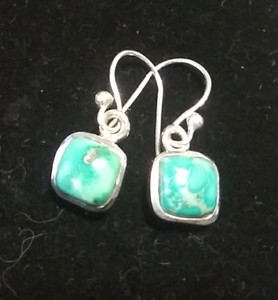 lot 2676 image: Sterling Silver Turquoise Earrings