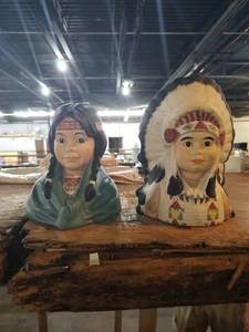 lot 818 image: Glass Indian heads