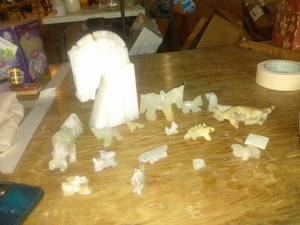 lot 927 image: Stone rock figurines