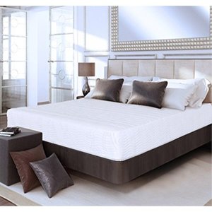 lot 65639 image: Olee Sleep 10 inch Omega Hybrid Gel Infused Memory Foam and Pocket Spring Mattress Queen
