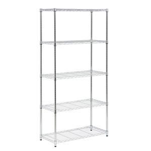 lot 65688 image: Honey Can Do 5-Shelf Steel Storage Shelving Unit, Chrome