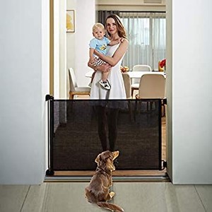 lot 65702 image: EasyBaby Black Retractable Safety Gate. Model# E70116