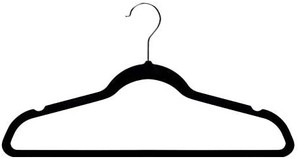 lot 65711 image: Amazon Basics Slim, Velvet, Non-Slip Clothes Suit Hangers, Black. 50 Hangers Total.