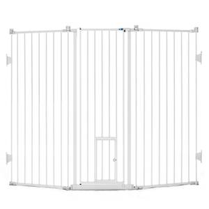 lot 65718 image: Carlson Walk-Thru Metal Dog Gate, White, 76L x 2W x 38H