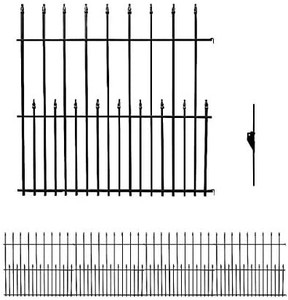 lot 65746 image: MTB Supply Inc Garden Fence Panels. Set of 4. Black.