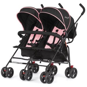 lot 65761 image: Dream On Me Volgo Umbrella Stroller Side-by-Side Stroller Double Stroller, Pink
