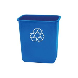 lot 65831 image: Rough & Rugged WB0084 28 Quart Blue Recycling Wastebasket Pack of 5