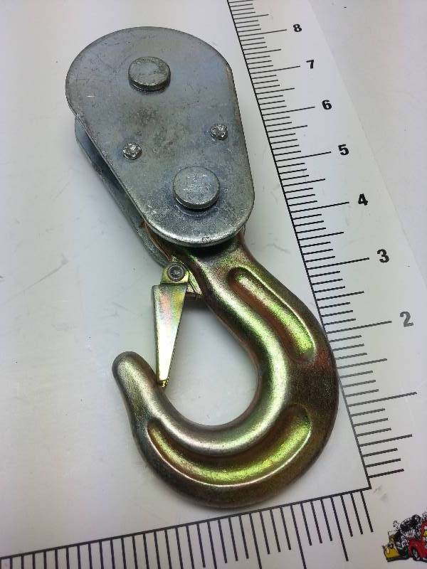 Chain hoist swivel hook with cable wheel Auction at Dale Wilch's Man
