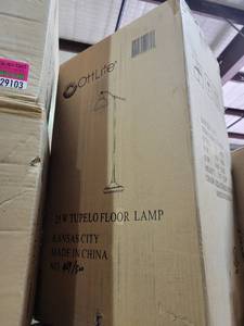 lot 29104 image: OttLite 25549RB5 25-Watt Tupelo Floor Lamp, Rubbed Bronze