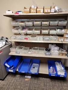 lot 31543 image: 2 Metal Gondola Shelfs Contents Not Included
