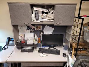 lot 31546 image: Desk and Chair Contents Not Included