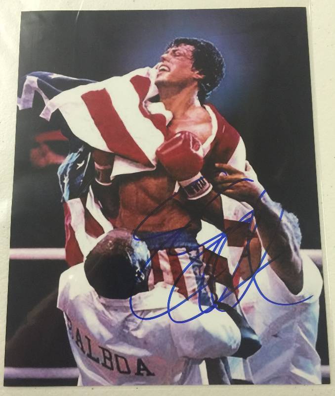 lot 1003 image: Signed 8x10 of Sylvester Stallone as Rocky Balboa in Rocky