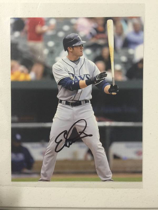 lot 1021 image: Signed 8x10 Photo Evan Longoria Tampa Bay Rays 3rd Baseman