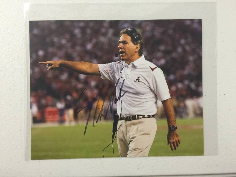 lot 1022 image: Signed 8x10 Photo of Nick Saban Alabama Crimson Tide Head Coach