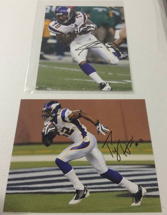 lot 1030 image: TWO Signed 8x10 Photos Minnesota Vikings WR Percy Harvin & Sidney Rice