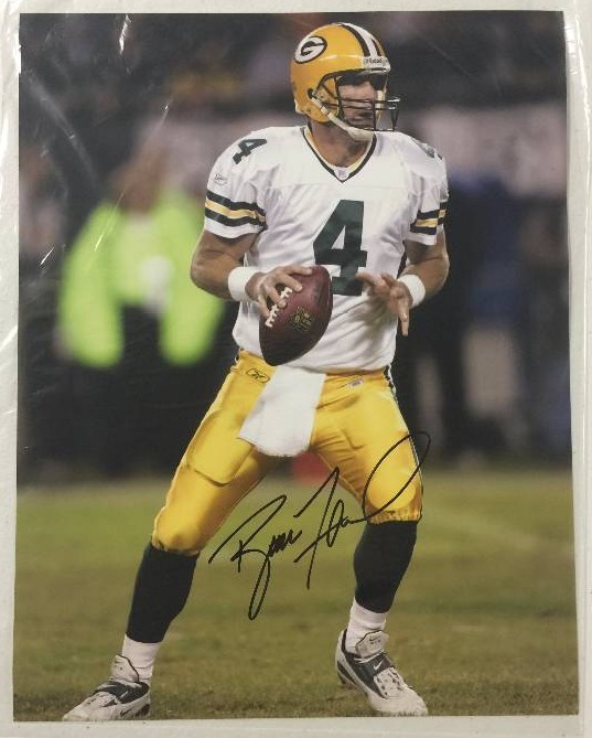 lot 1041 image: Signed 11x14 Photograph Brett Favre Green Bay Packers Hall of Fame Quarterback