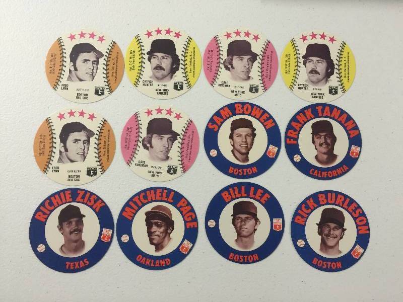 lot 1054 image: 12 1970s Baseball Disc including Six 1976 Orbakers & Six 1978 Papa Ginos