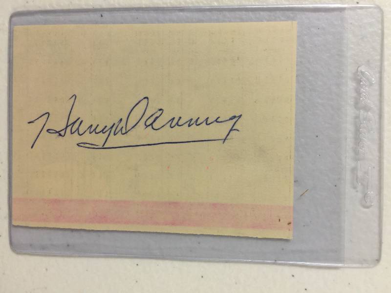 lot 1055 image: Harry Danning Signed Piece of Scrap Paper James Spence Authenticated (JSA)