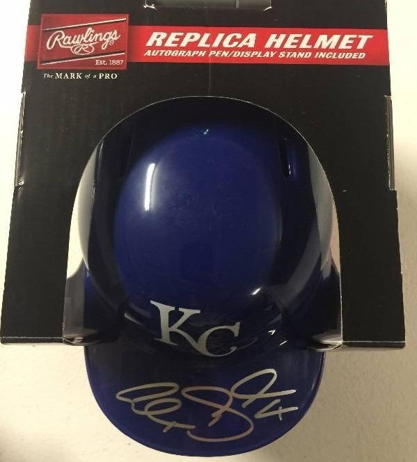 lot 1064 image: Signed Alex Gordon Kansas City Royals Mini Helmet