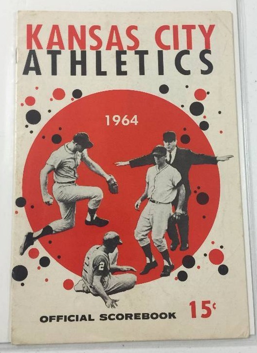 lot 1087 image: Original 1964 Kansas City Athletics Score Book 15 cents