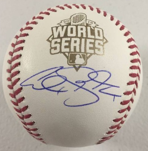 lot 1100 image: 2015 Official World Series baseball Signed by Alex Gordon