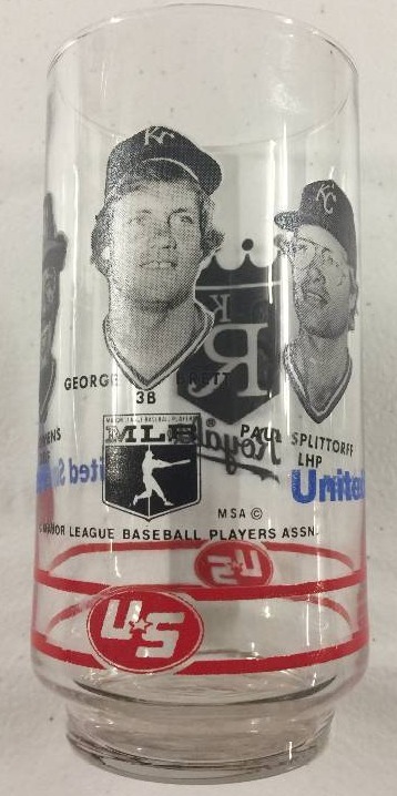 lot 1101 image: Kansas City Royals United Super George Brett Al Cowens Paul Splitorff Drinking Glass