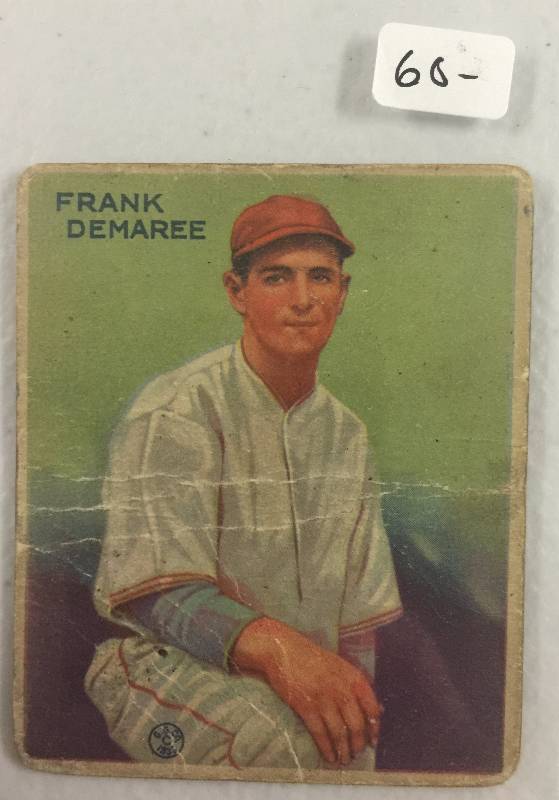 lot 1111 image: Original 1933 Goudey Frank Demaree Chicago Cubs Baseball Card