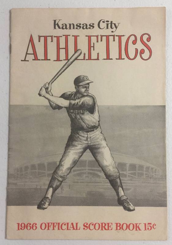 lot 1128 image: Original 1966 Kansas City As Athletics Official Score Book