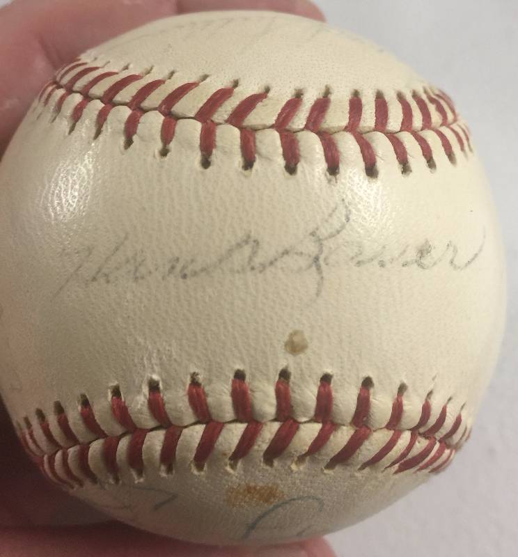 lot 1132 image: 1961Team Signed Kansas City Athletics Baseball wDick Howser BOLD signature
