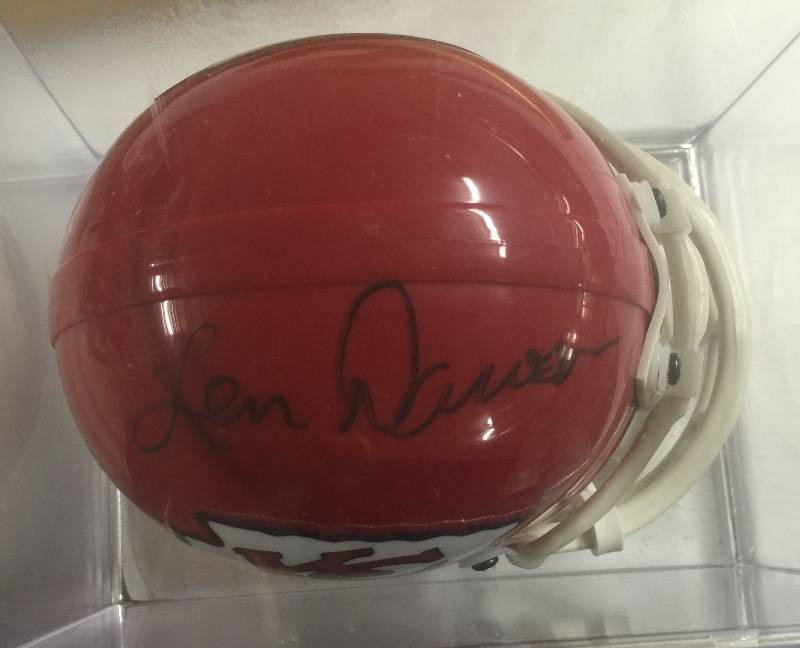 lot 1136 image: Signed Len Dawson Kansas City Chiefs Mini Helmet wPSADNA Authentication