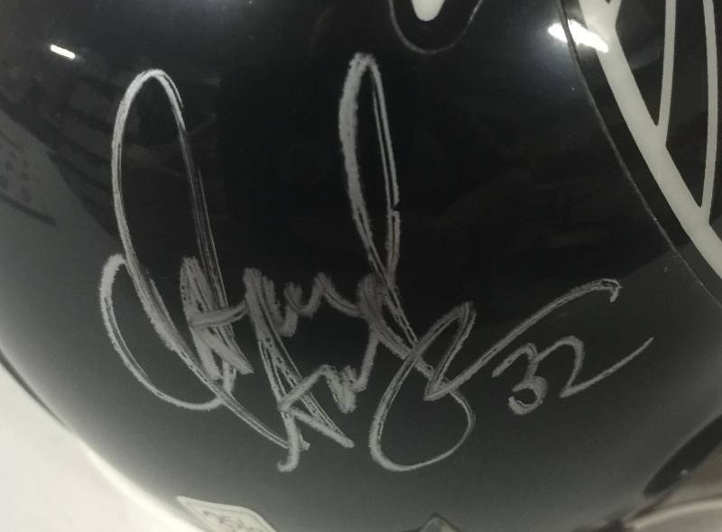 lot 1156 image: Atlanta Falcons Mini Helmet Signed by Jamaal Anderson Dirty Birds