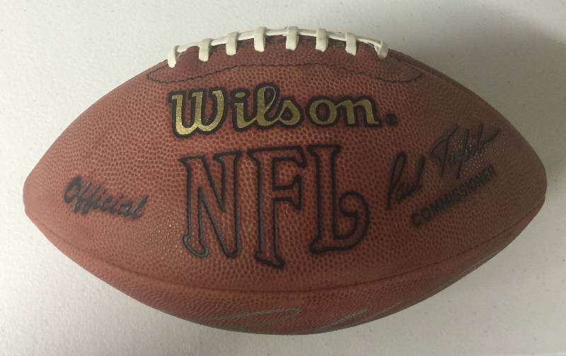 lot 1166 image: Full Sized Wilson NFL Football Signed by Dan Marino Miami Dolphins