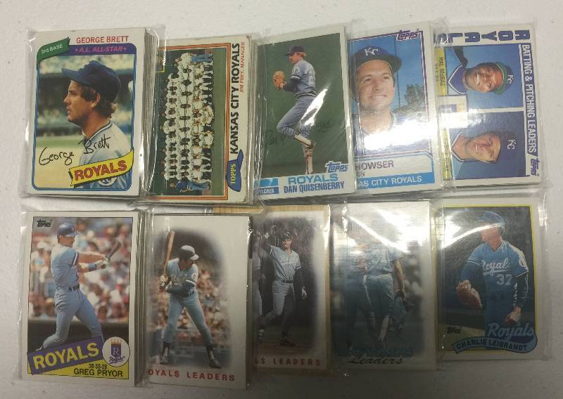 lot 1176 image: Complete 1980s Topps Kansas City Royals Team sets includes Entire Decade 1980-1989